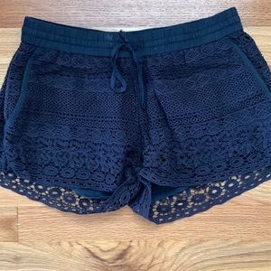 EUC Navy Lace Solitaire Swim Crochet Sz S